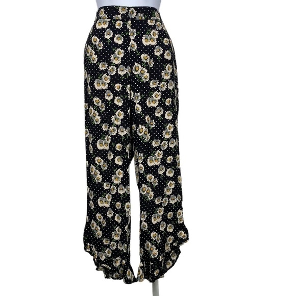 ZARA Cropped Daisy Print Pants Medium - Picture 3 of 7